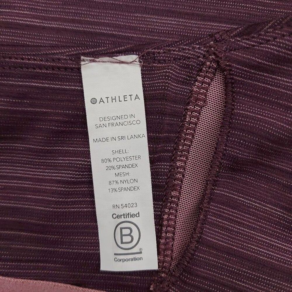 Athleta Space Dye Crop Top Womens XL Purple Marled Racerback Gym Performance - Picture 10 of 12